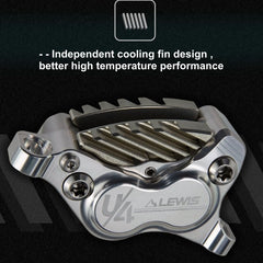 Lewis LHP+ U4 Axial Hydraulic Disc Brakes with Cooling Fins - 4 Pistons (Front & Rear)
