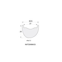 Nextie Premium Asymmetric Carbon Rims - 27mm